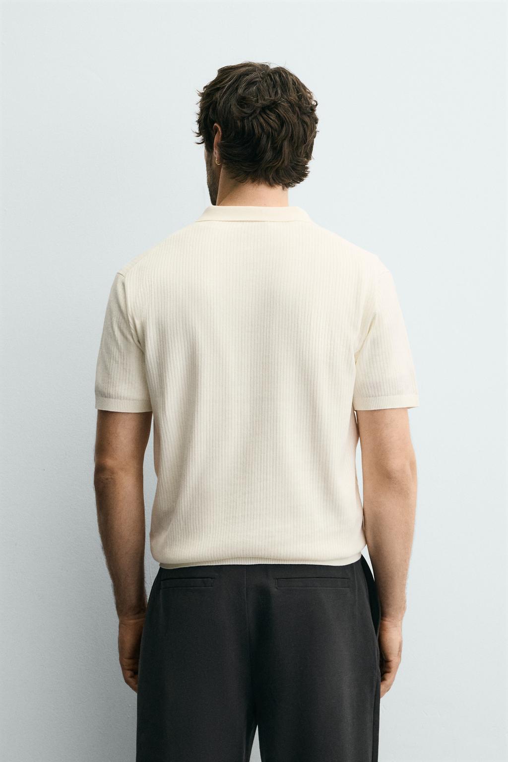 Поло из ребристого трикотажа