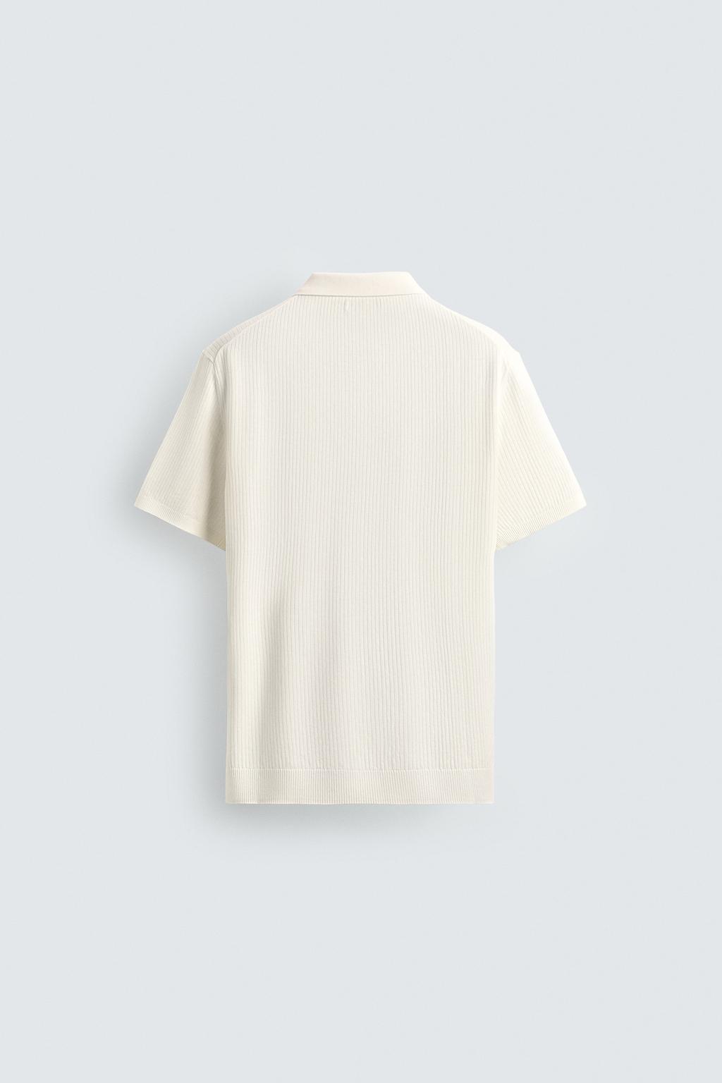 Поло из ребристого трикотажа