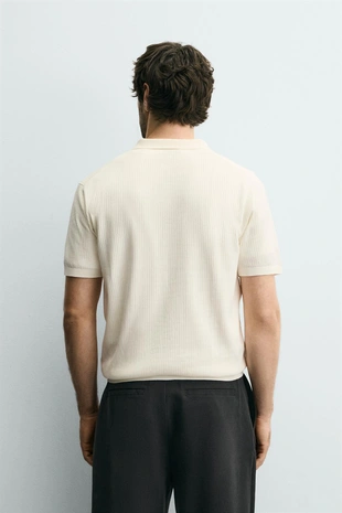 Поло из ребристого трикотажа