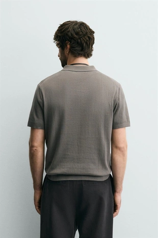 Поло из ребристого трикотажа- Заказать в России