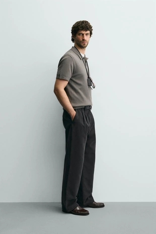 Поло из ребристого трикотажа- Заказать в России