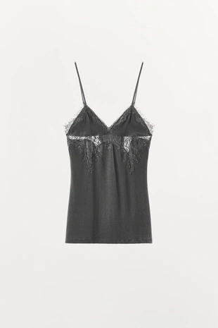 Топ крупной вязки с кружевом- Заказать в России