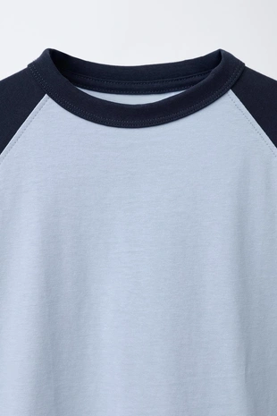 Blue / Navy | 1716/669/073 - Zara Футболка реглан с вышитой надписью