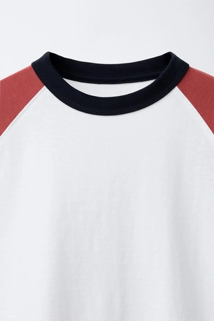 White / Red | 1716/669/061 - Zara Футболка реглан с вышитой надписью