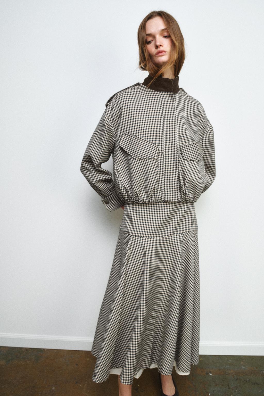 КОМБИНИРОВАННАЯ ЮБКА В КЛЕТКУ — ZW COLLECTION