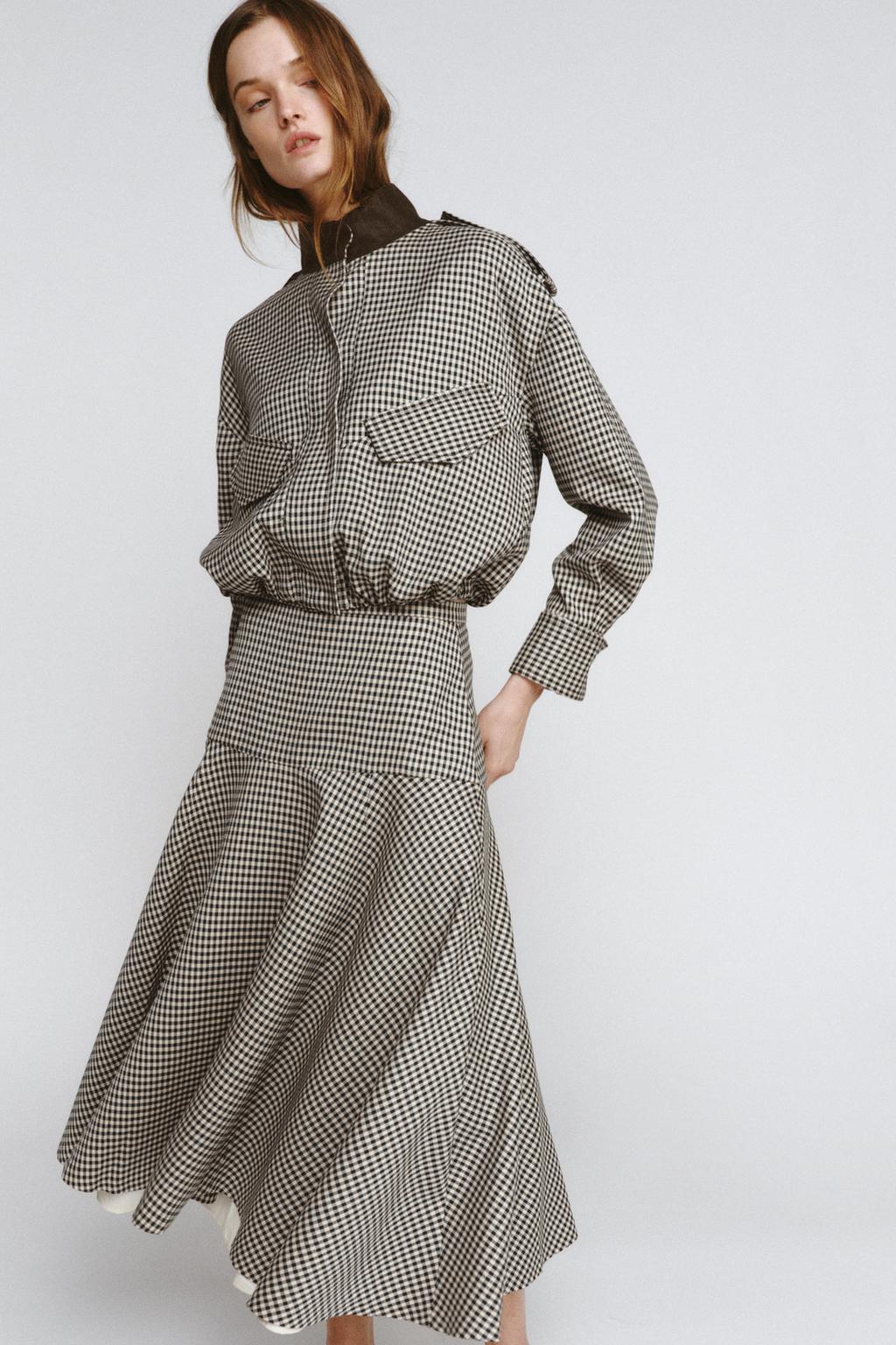 КОМБИНИРОВАННАЯ ЮБКА В КЛЕТКУ — ZW COLLECTION