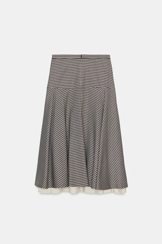 КОМБИНИРОВАННАЯ ЮБКА В КЛЕТКУ — коллекция Zara «ZW»