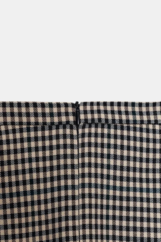 КОМБИНИРОВАННАЯ ЮБКА В КЛЕТКУ — коллекция Zara «ZW»