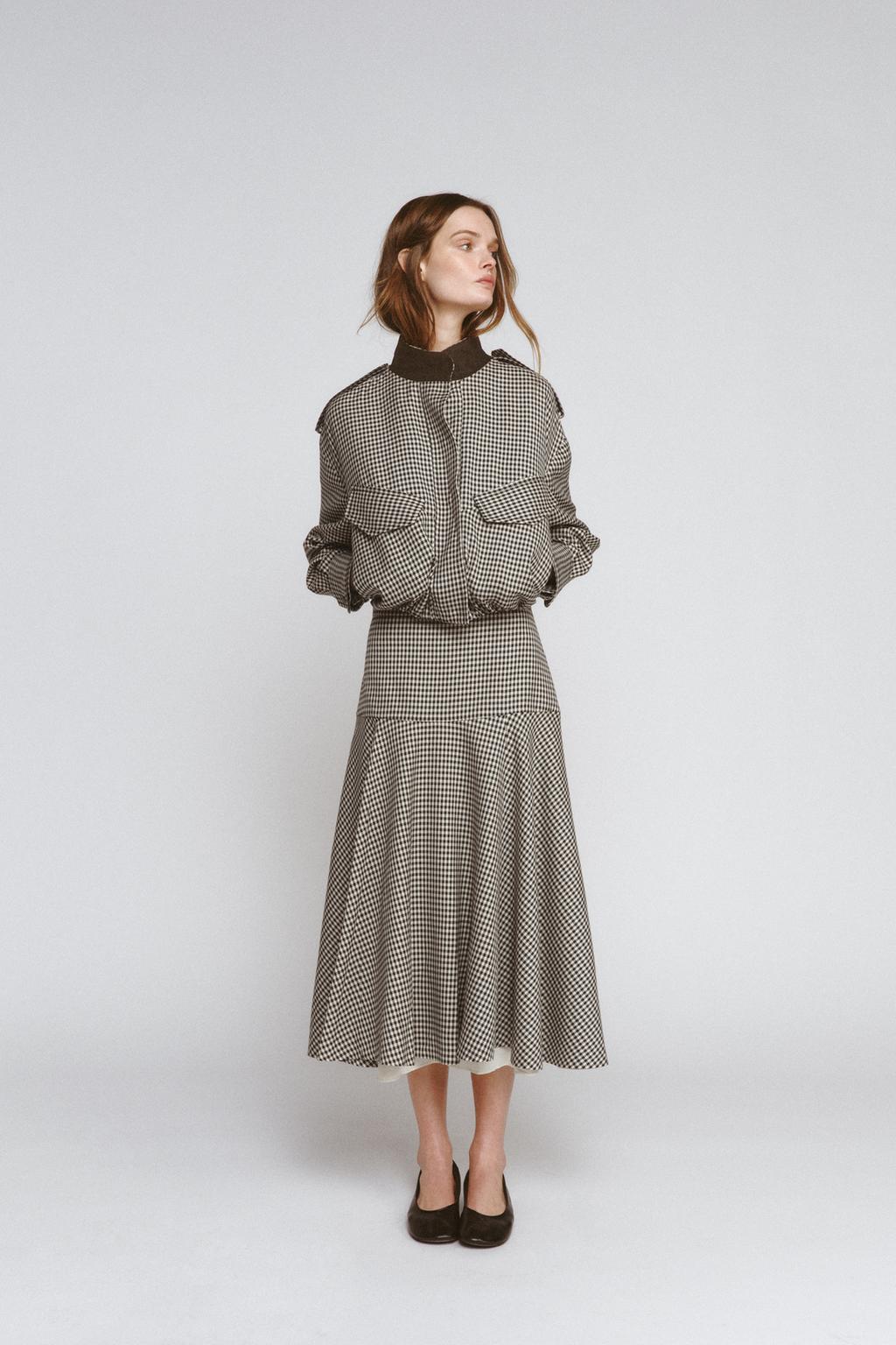 КОМБИНИРОВАННАЯ ЮБКА В КЛЕТКУ — ZW COLLECTION