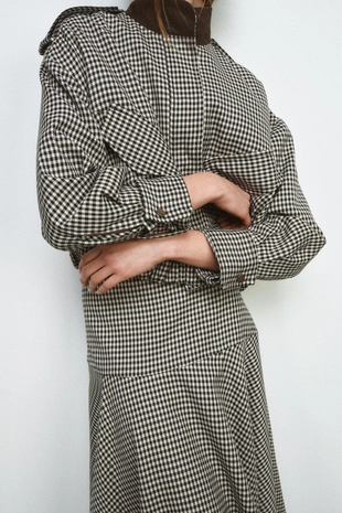 Комбинированная юбка в клетку — ZW COLLECTION- Заказать в России