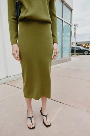 Трикотажная юбка миди- Заказать в России