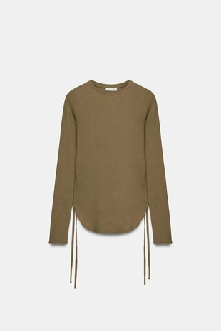 Футболка в стиле рустик со шнуровкой- Заказать в России