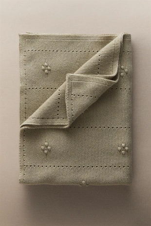 Плед для младенцев из хлопка с открытым вязанием- Заказать в России