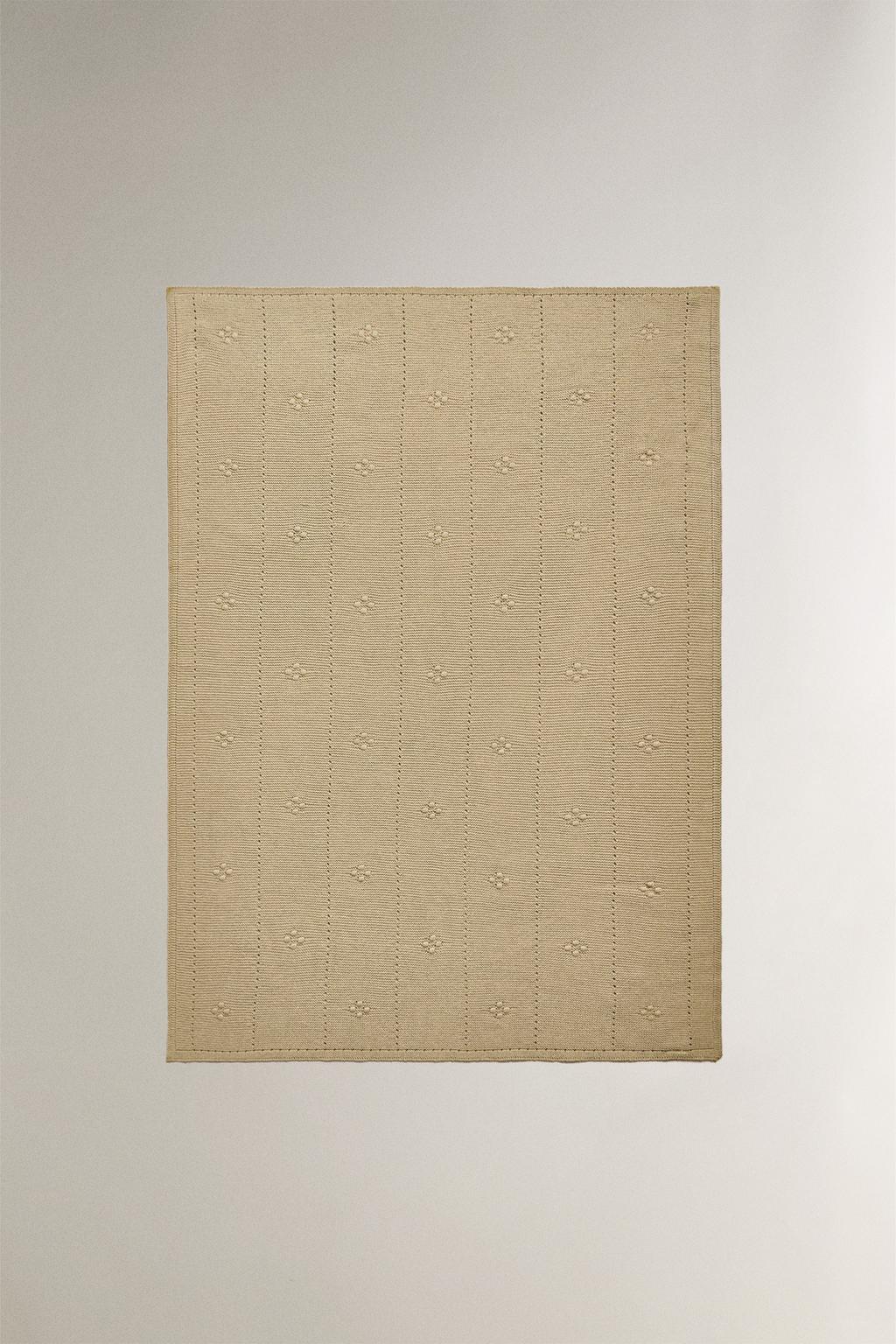 Плед для младенцев из хлопка с открытым вязанием