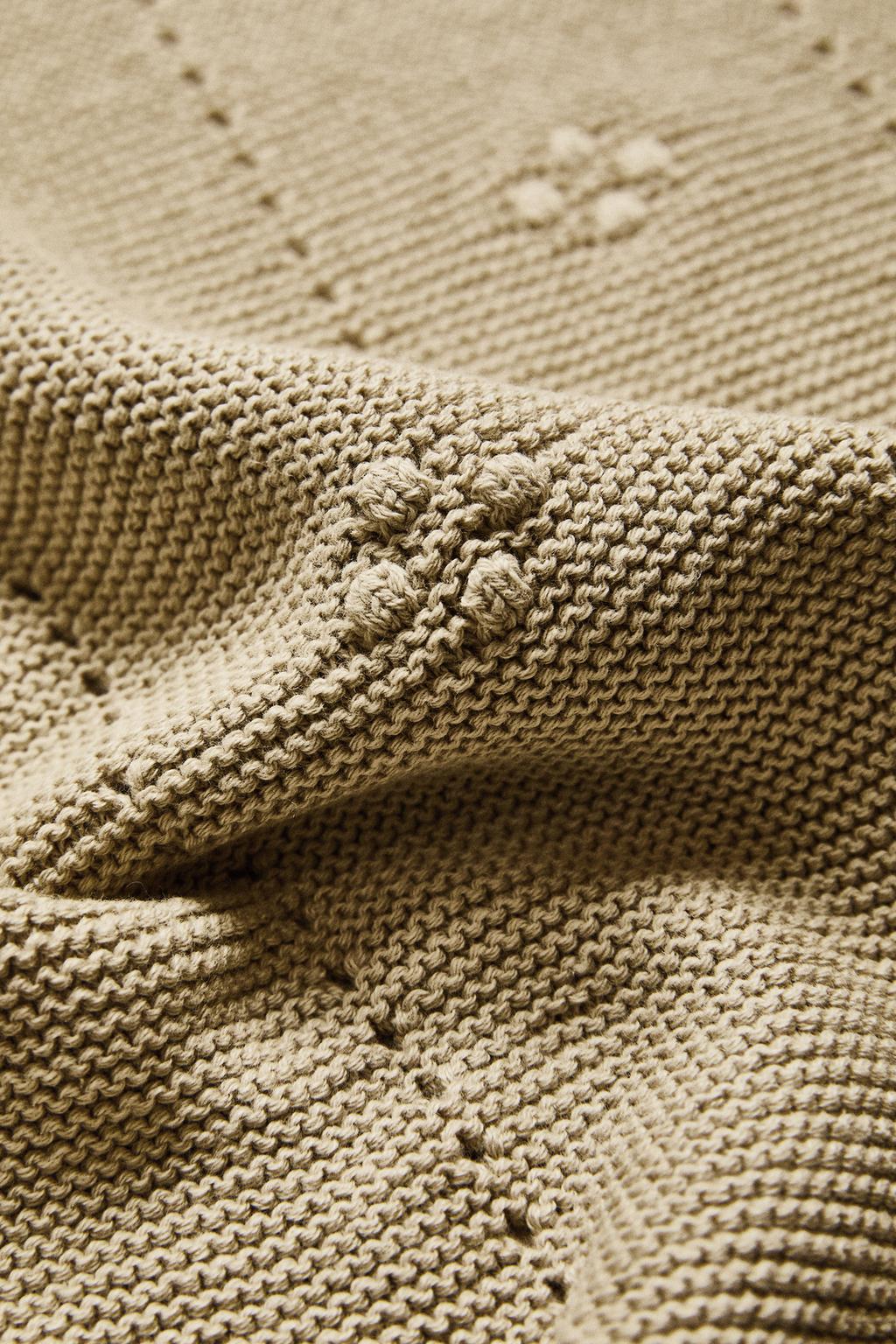 Плед для младенцев из хлопка с открытым вязанием