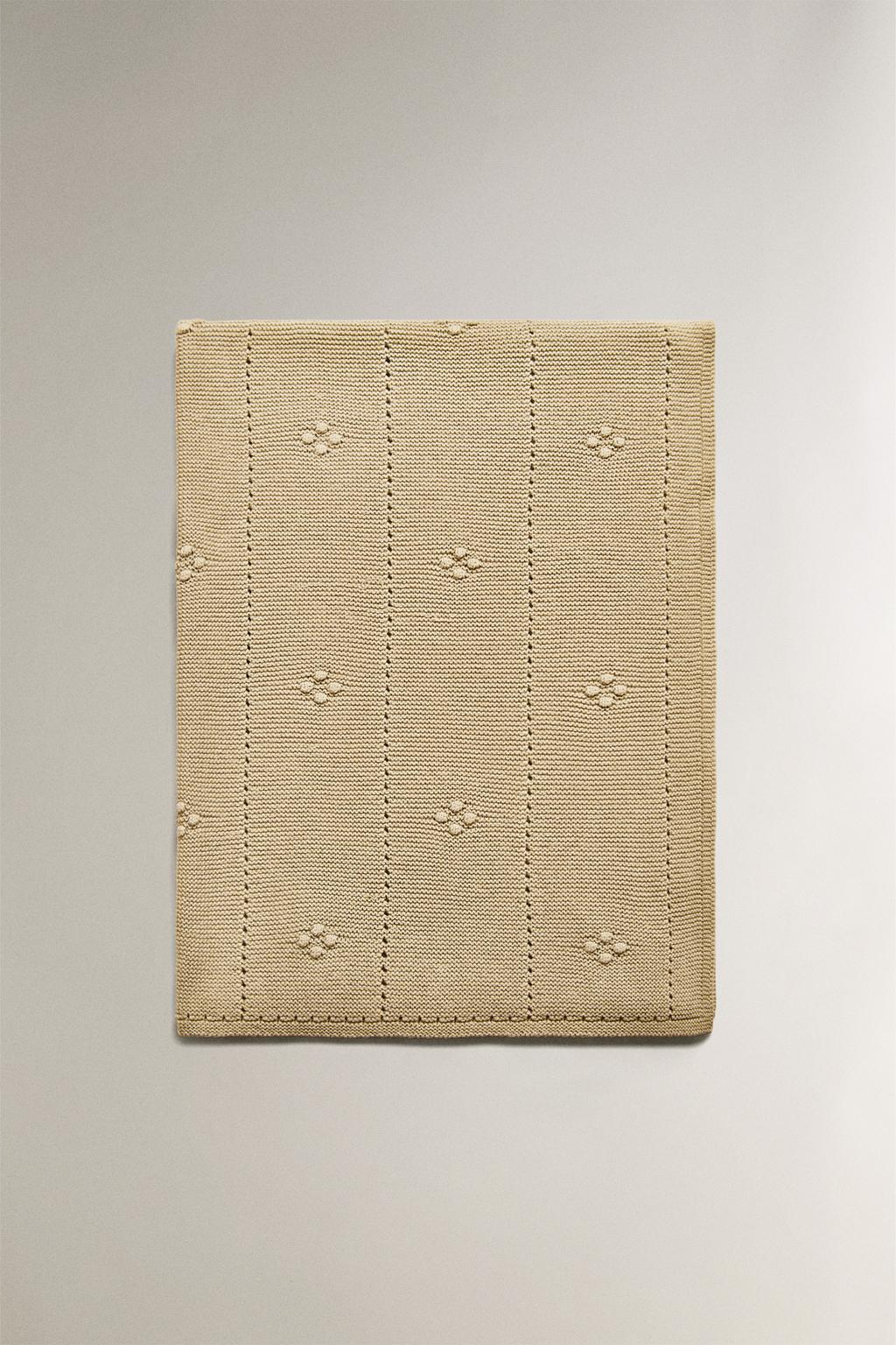 Плед для младенцев из хлопка с открытым вязанием