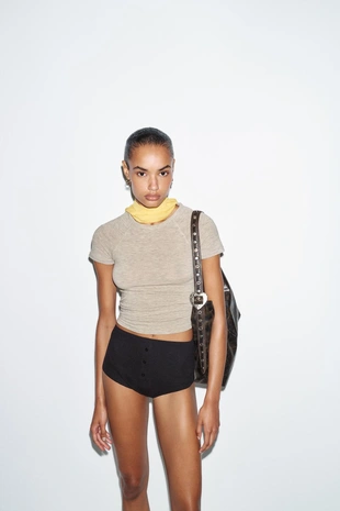 Футболка с короткими рукавами реглан