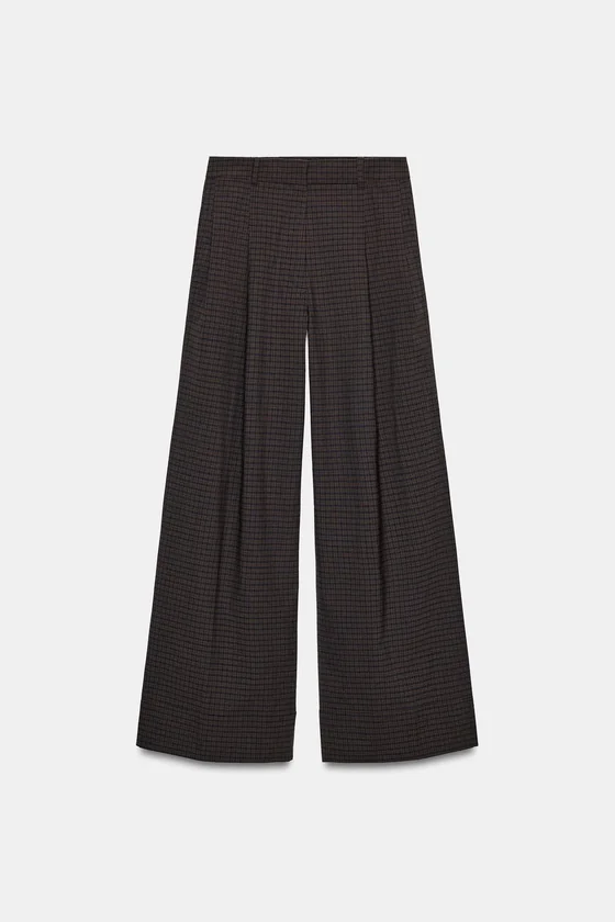 БРЮКИ В КЛЕТКУ С ЗАЩИПАМИ — коллекция Zara «ZW»