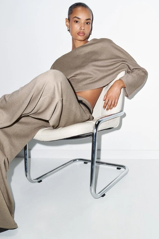 Брюки палаццо с ремнем- Заказать в России