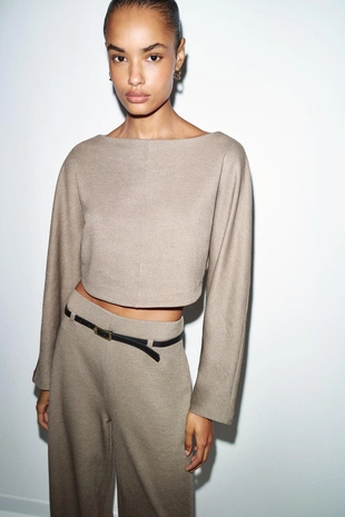 Брюки палаццо с ремнем- Заказать в России