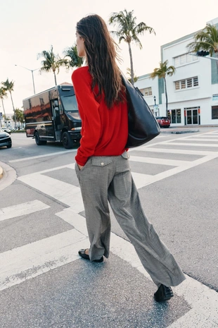 Широкие брюки «гусиная лапка»- Заказать в России