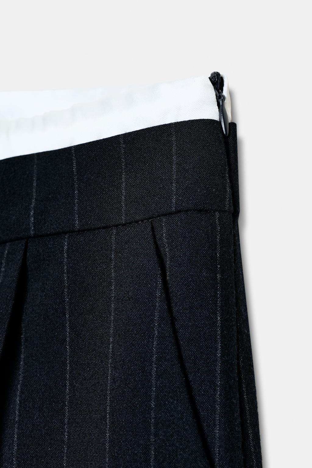 БРЮКИ С ШИРОКИМИ ШТАНИНАМИ И ДВОЙНЫМ ПОЯСОМ