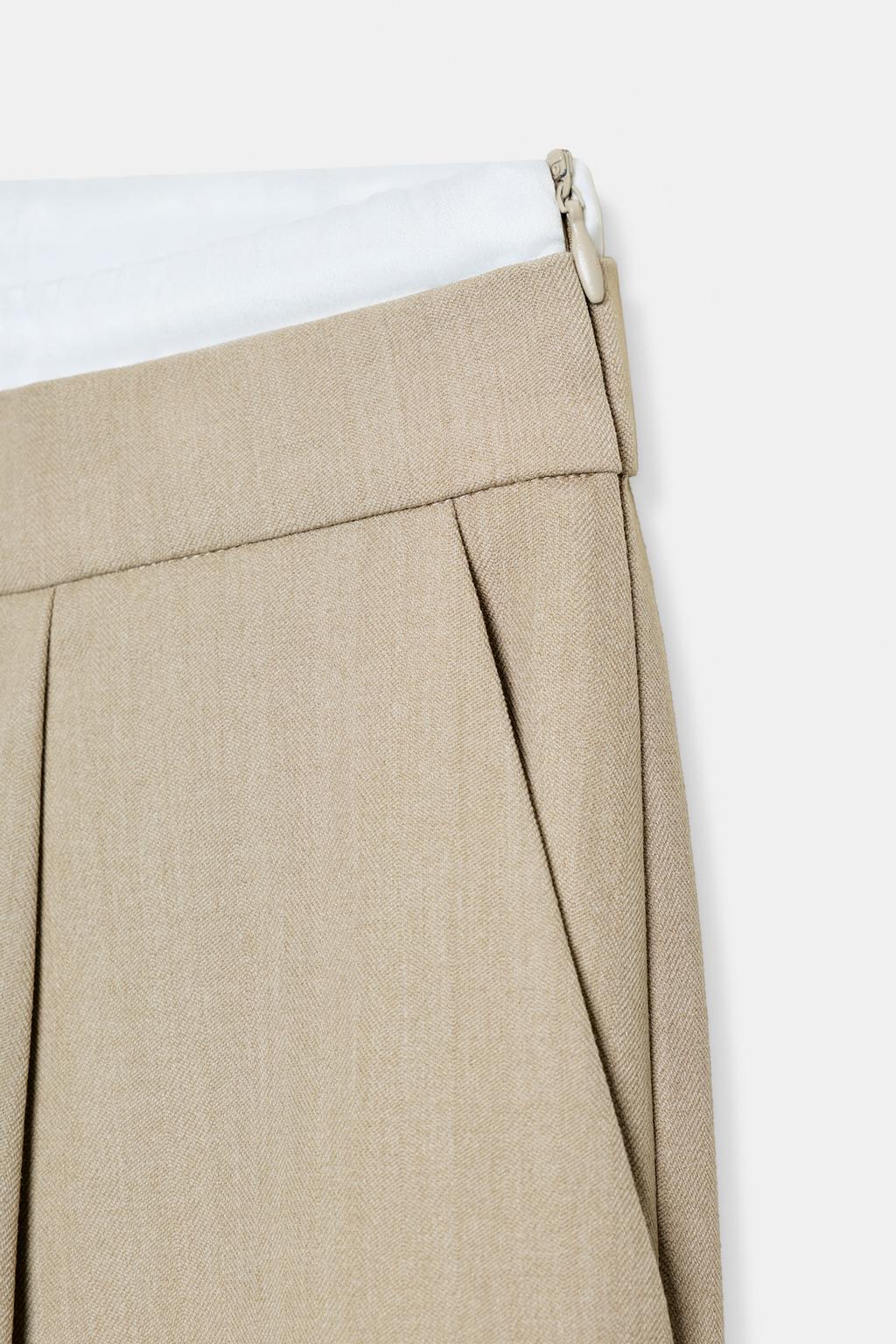 БРЮКИ С ШИРОКИМИ ШТАНИНАМИ И ДВОЙНЫМ ПОЯСОМ