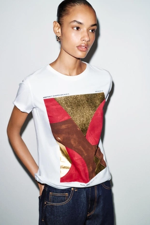 Футболка с металлизированным принтом