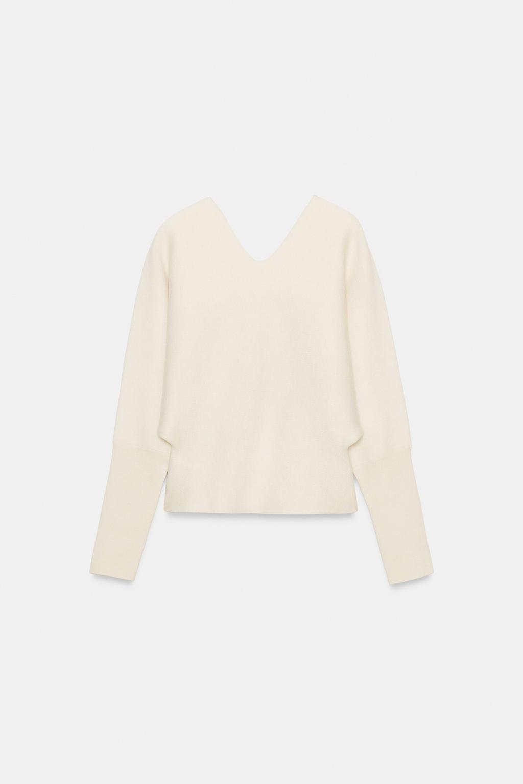 ТРИКОТАЖНЫЙ СВИТЕР С V-ОБРАЗНЫМ ВЫРЕЗОМ