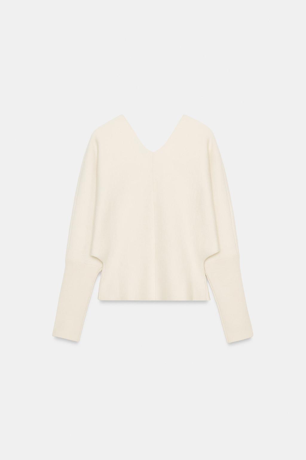 ТРИКОТАЖНЫЙ СВИТЕР С V-ОБРАЗНЫМ ВЫРЕЗОМ