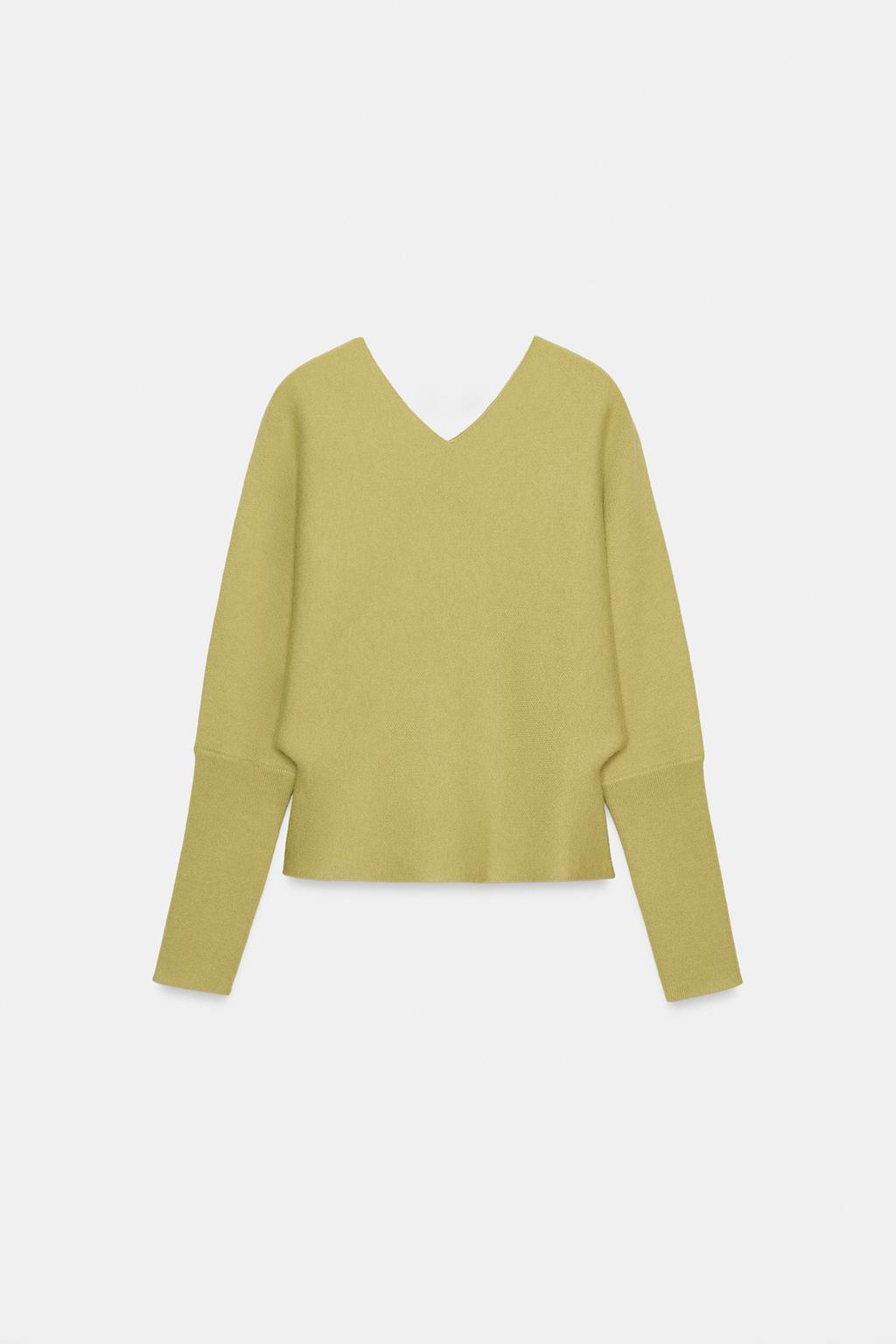 ТРИКОТАЖНЫЙ СВИТЕР С V-ОБРАЗНЫМ ВЫРЕЗОМ