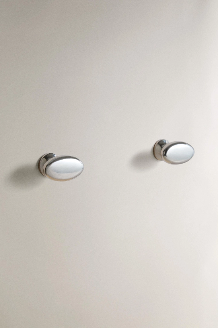 Набор блестящих овальных дверных ручек (набор из 2)