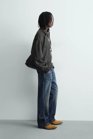 Бомбер из искусственной кожи- Заказать в России