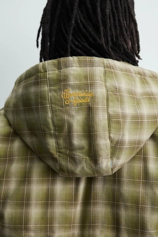 Куртка в клетку с капюшоном- Заказать в России