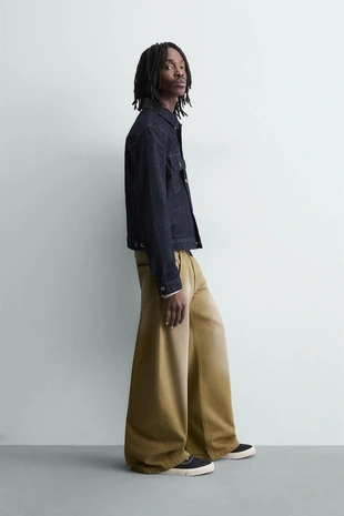 Джинсы BALLOON FIT с эффектом потертости- Заказать в России