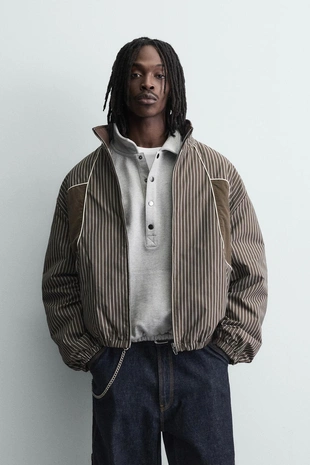 Куртка BOXY FIT в полоску- Заказать в России