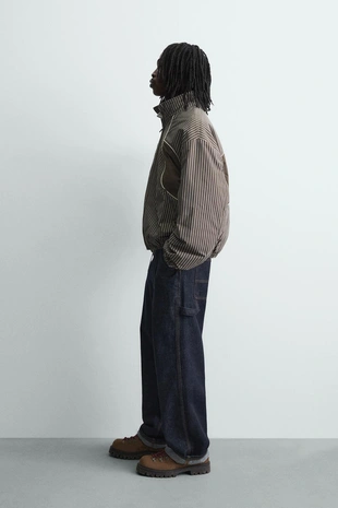 Куртка BOXY FIT в полоску- Заказать в России