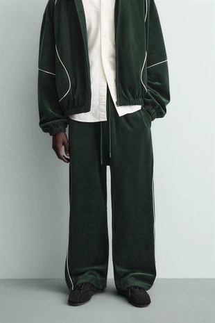 Велюровые брюки с контрастными вставками- Заказать в России