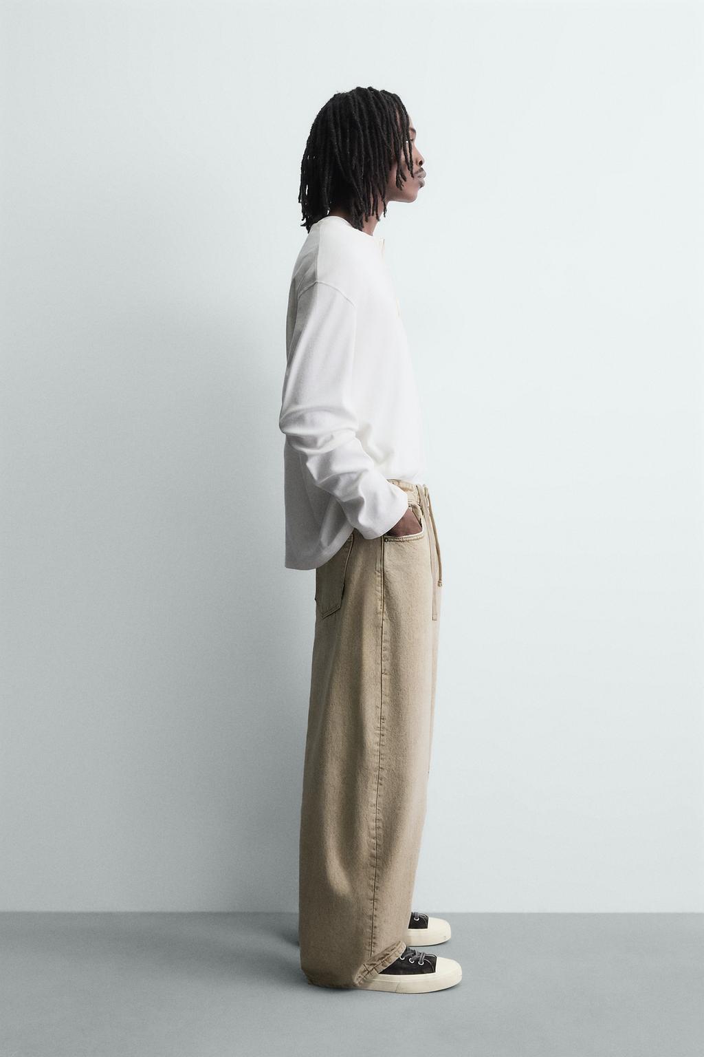 БРЮКИ BARREL FIT С ЭФФЕКТОМ ПОТЕРТОСТИ