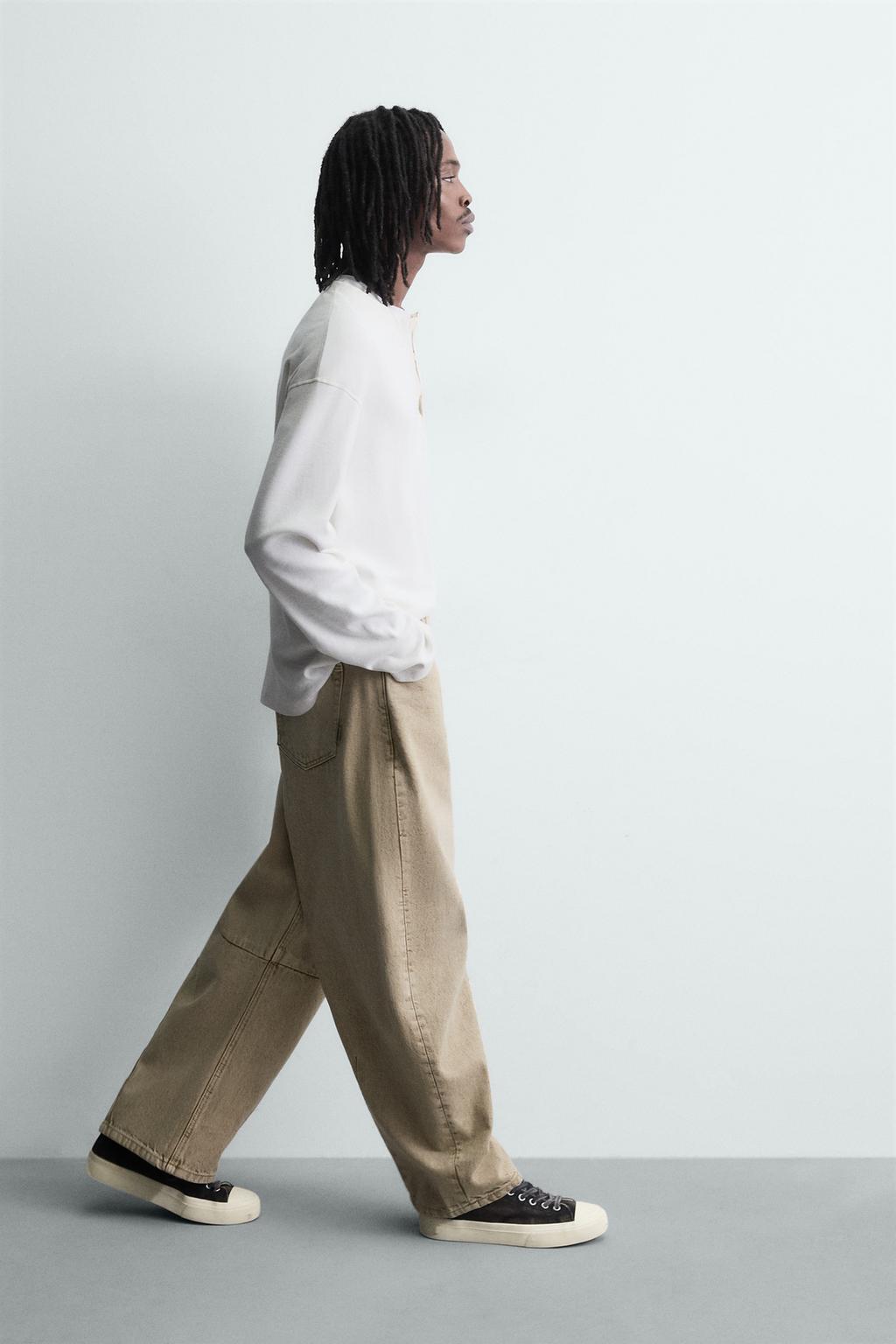 БРЮКИ BARREL FIT С ЭФФЕКТОМ ПОТЕРТОСТИ