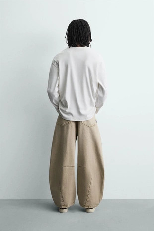 Брюки BARREL FIT с эффектом потертости