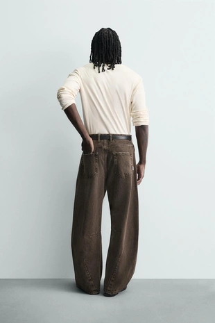 Брюки BARREL FIT с эффектом потертости