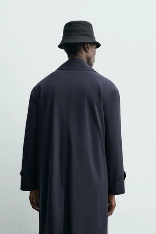 Двубортный тренч из струящейся ткани- Заказать в России