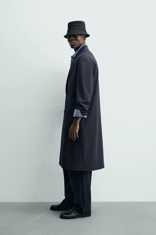 Двубортный тренч из струящейся ткани- Заказать в России