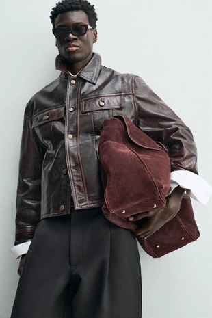 Куртка из мытой кожи- Заказать в России