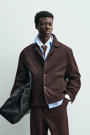 Куртка-рубашка из саржевой ткани- Заказать в России