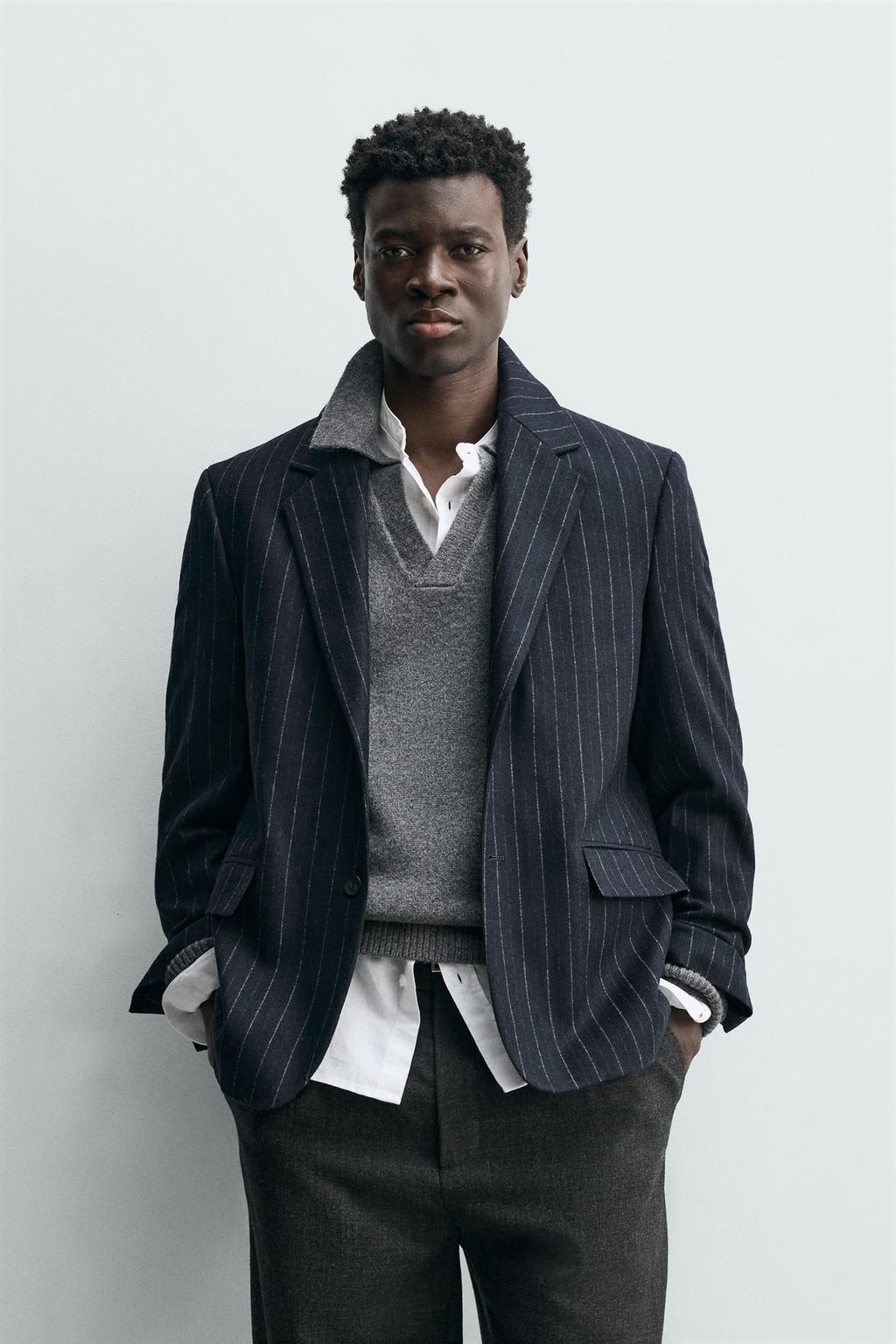 ФЛАНЕЛЕВЫЙ БЛЕЙЗЕР В ПОЛОСКУ