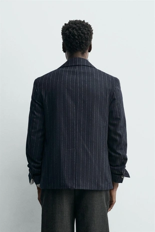 Фланелевый блейзер в полоску- Заказать в России