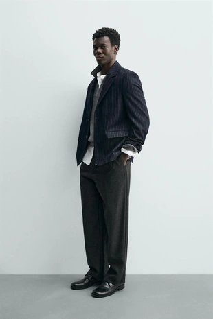 Фланелевый блейзер в полоску- Заказать в России