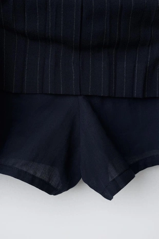 Юбка в тонкую полоску с поясом- Заказать в России